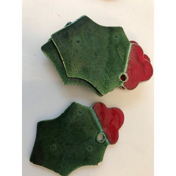 Vtg 13 Christmas Ceramic Pieces "JAM" Jo Anne Marquardt Loose From Wind Chimes - Picture 10 of 10